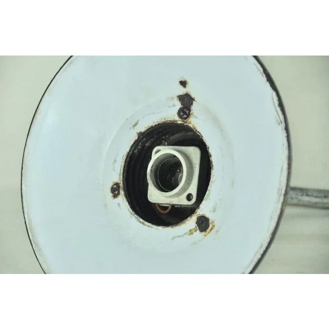 White Enameled Metal Garden Light, 1940s For Sale - Image 4 of 7