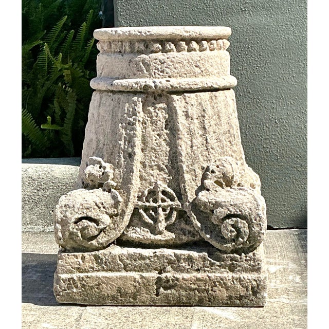 Vintage Boho Patinated Architectural Element Column For Sale - Image 9 of 12