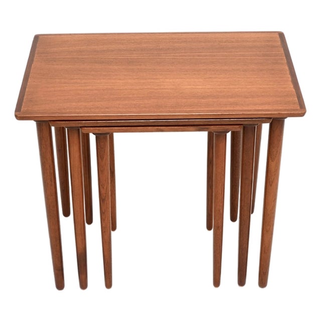 Vintage Danish Teak Nesting Tables by H.W. Klein for Bramin, 1960s, Set of 3 For Sale