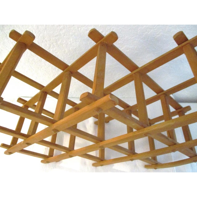 Mid-Century Modern 1970s Expanding Wood Wine Rack For Sale - Image 3 of 7