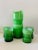 Stunning midcentury vivid green cased glass with white inside. Cocktail pitcher with 4 glasses. Most likely holmegaard...