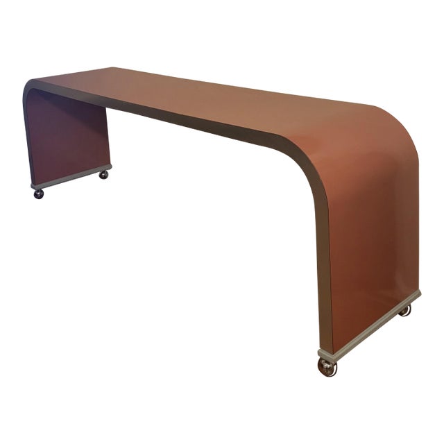 Vintage 1980's Waterfall Shape Console Table For Sale