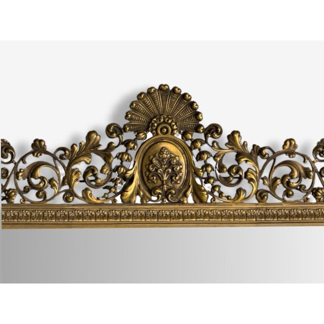 1920s Rococo Style, Patinated Bronze, Large Ornate Wall Mirror, France, 1930s For Sale - Image 5 of 6