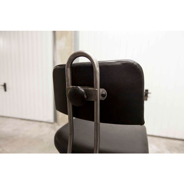 French Army Swivel Office Chair in Leather, 1960s For Sale - Image 11 of 18