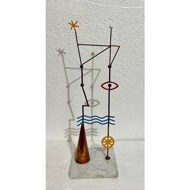 Peter D. Cole, Abstract Australian Post Modernist Sculpture Peter D. Cole Metal, Enamel, Marble For Sale - Image 4 of 11