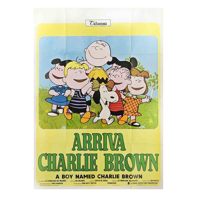 Vintage Italian Arriva Charlie Brown Poster, 1960s, Paper, Folded For Sale - Image 6 of 6