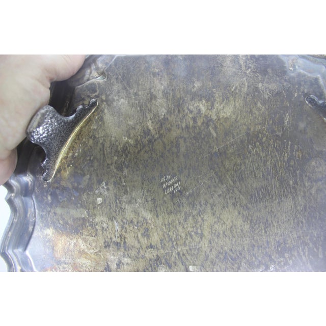 Vintage Silver Plated Footed Serving Platter Tray With Feet For Sale - Image 9 of 10