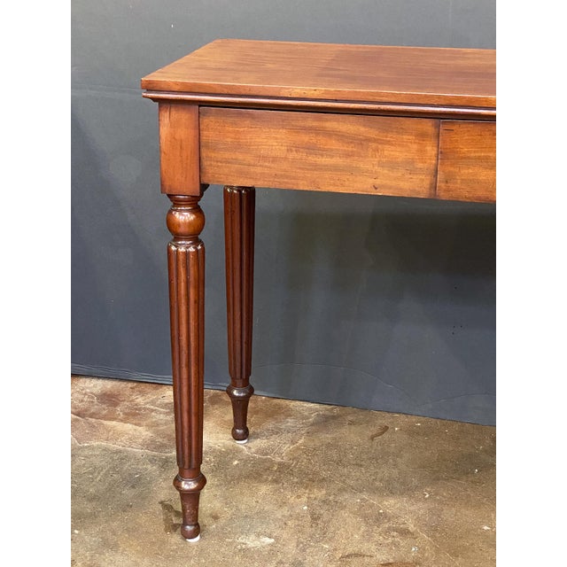 English Console Serving or Hall Table of Mahogany With Two Drawers For Sale - Image 9 of 12