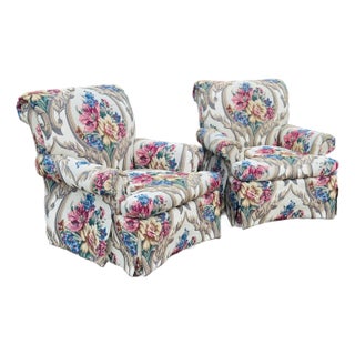 Vintage Vanguard Upholstered Club Chairs, a Pair For Sale