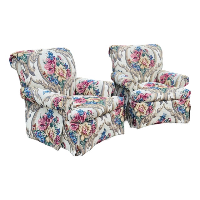 Vintage Vanguard Upholstered Club Chairs, a Pair For Sale
