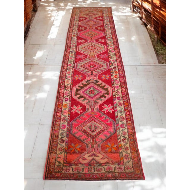 Hollywood Regency 1970s Colorful Runner Kurdish Herki Hand-Knotted Rug For Sale - Image 3 of 12