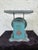 Antique 1906 Triner “Perfection” Family Kitchen Scale in Original Aqua Paint For Sale - Image 4 of 12