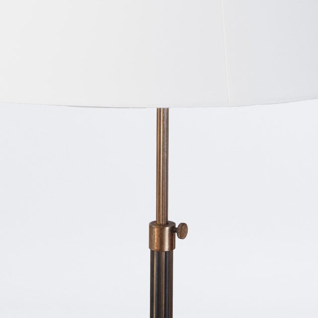 Black Telescopic Floor Lamp with Fluted Stem, 1950s For Sale - Image 8 of 9