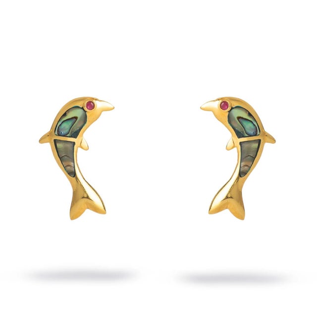 Early 21st Century Ocean Joy Dolphin Pearl Stud Earrings, A Pair For Sale - Image 5 of 5