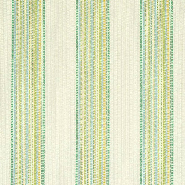 Rustic Sample - Schumacher Bendita Stripe Indoor & Outdoor Fabric in Leaf For Sale - Image 3 of 3