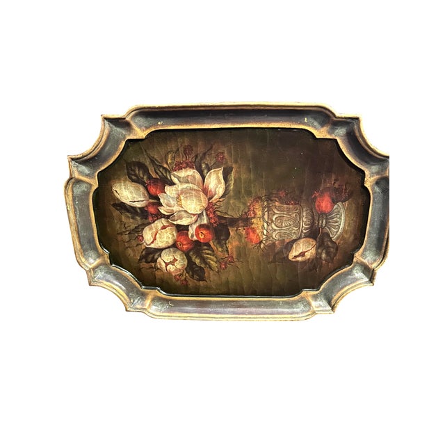Vintage Homco Large Floral Still Life Wall Plaque "Magnolias & Pomegranates" by Robbie Meyer For Sale - Image 4 of 12