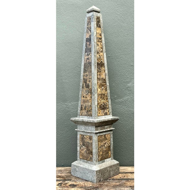 Vintage Monumental Tessellated Stone Obelisk For Sale - Image 9 of 12