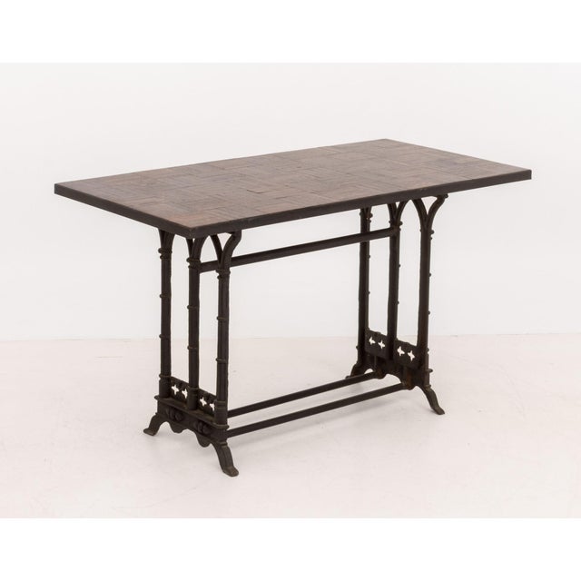 Gothic Style Oak Parquetry Patchwork Table For Sale - Image 9 of 9