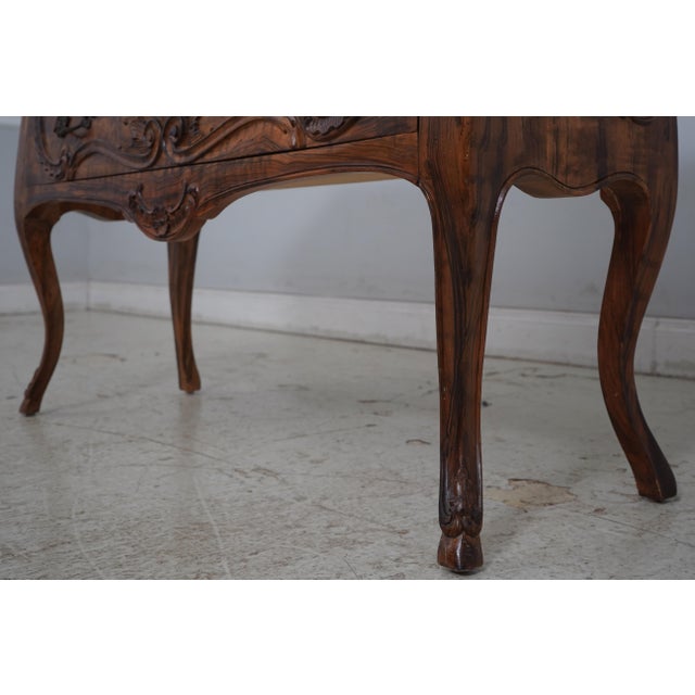 Brown Vintage Italian Continental 2 Drawer Commode Server For Sale - Image 8 of 17