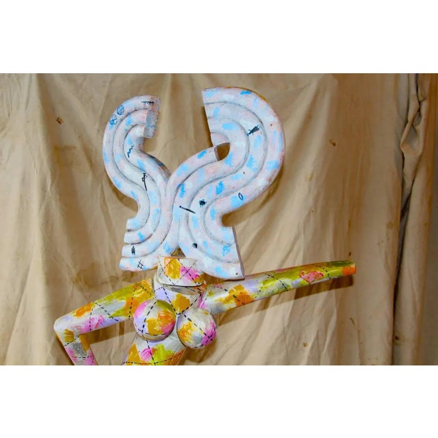 1990s Fred Schumm Lifesize Painted Wood Sculpture of a Nude For Sale - Image 5 of 8