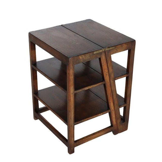 Brown Antique English George III Oak Library Folding Steps C1840 For Sale - Image 8 of 9