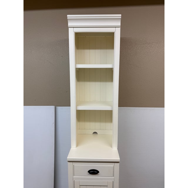 2020s Pottery Barn Aubrey Storage Shelf With Cabinet, Dutch White For Sale - Image 5 of 12
