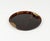 Midcentury amazing round serving tray or centerpiece in acrylic glass faux tortoiseshell effect and brass attributed to...
