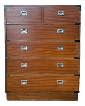English Navy Mahogany and Brass Chest of Drawers, 1960s