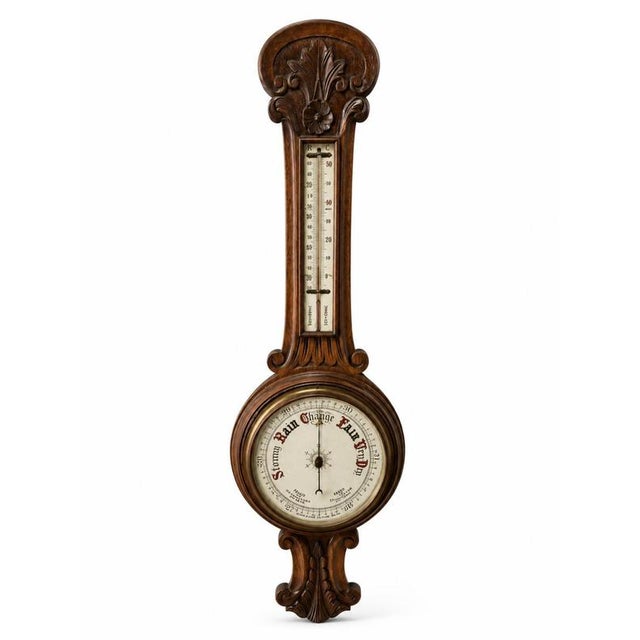 English Oak Barometer, 20th Century For Sale - Image 6 of 6