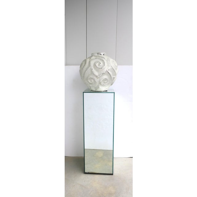 Postmodern Mirror Glass Tile Mosaic Paster Vase For Sale - Image 3 of 11