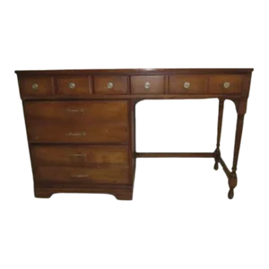 1980s Ethan Allen Style Student Desk 4 Drawer Maple