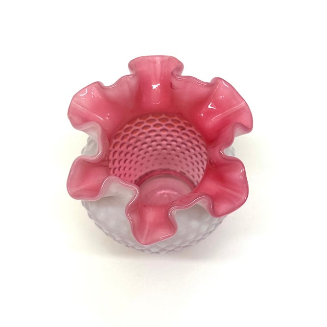 Vintage Mixed Pinks Ruffle-on-Ruffle Glass Vase Curation - Group of 5 For Sale - Image 10 of 12