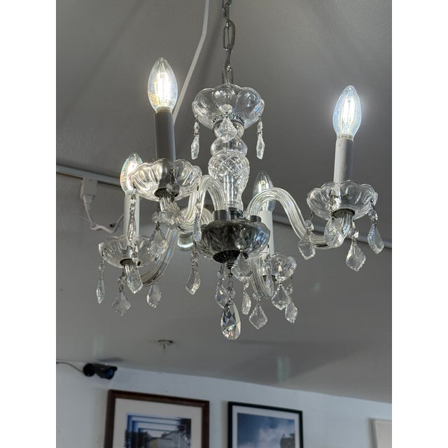 Glass Crystal Chandelier, Vintage For Sale - Image 7 of 12