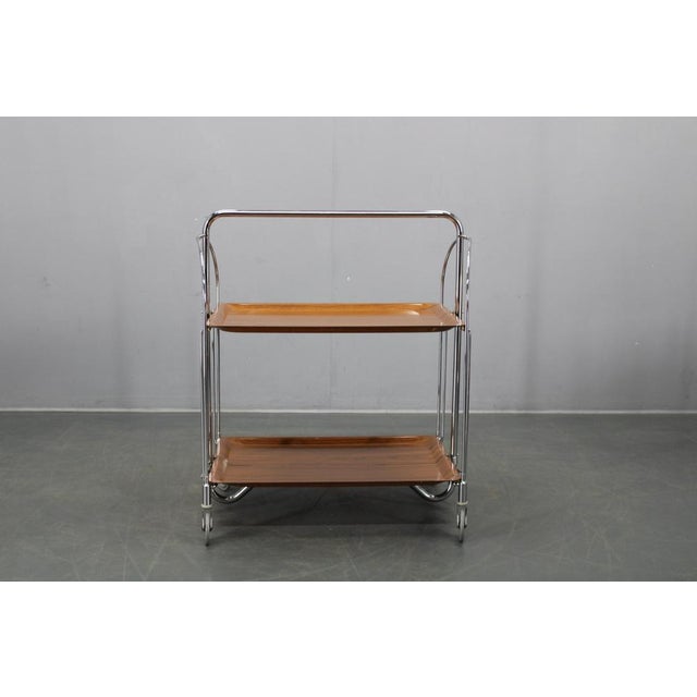 Mid-Century Folding Serving Cart, Italy, 1970s For Sale - Image 4 of 14