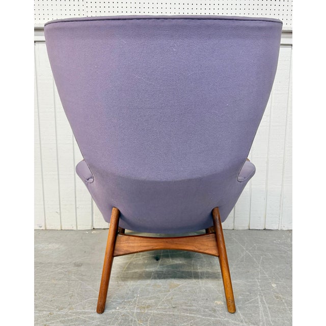 Mid-Century Modern Adrian Pearsall Walnut Wing Chair & Ottoman For Sale In Philadelphia - Image 6 of 13