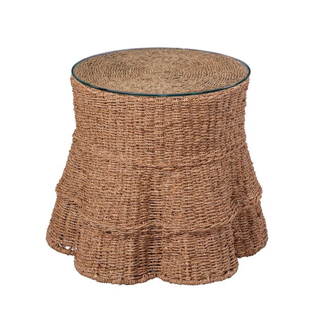 2020s Jamie Young Falda Side Table in Natural Seagrass For Sale - Image 5 of 5