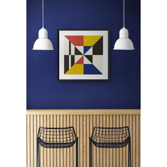 This fine art print was inspired by coastal nautical flags using red, blue, yellow, black, and white color only. Digitally...