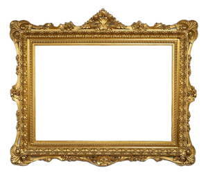 Antique Roman Frame in Gilded and Carved Wood, Early 19th Century