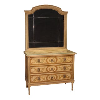 Louis XVI Dresser with Mirror in Lacquered Wood, 1960s For Sale