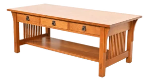 Stickley Mission Oak Arts & Crafts Double-Sided Spindle Coffee Table