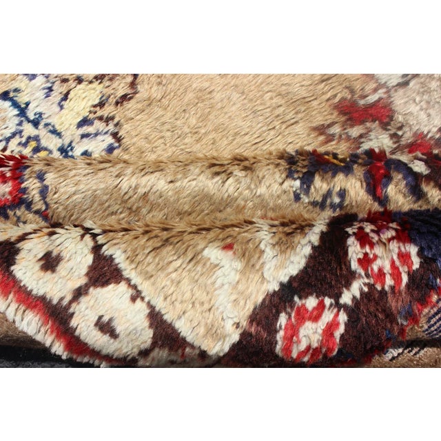 Early 20th Century Angora Turkish Tulu Carpet With Colorful Floral Designs Set on Sand Field For Sale - Image 11 of 12