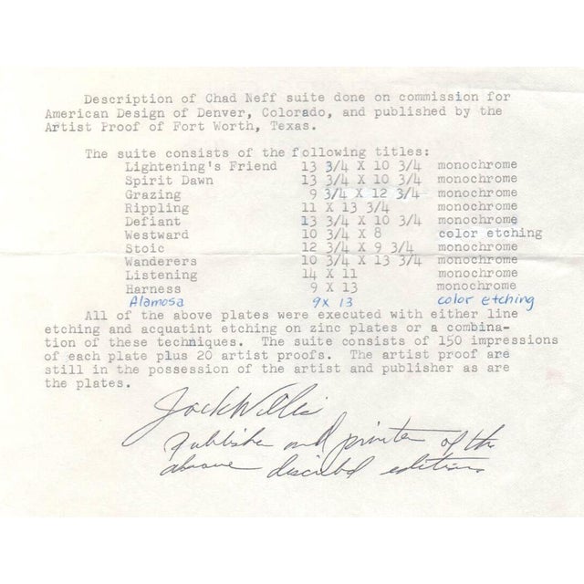 Brown Chad Neff "Wanderers" Signed Original Fine Art Etching, Late 70s For Sale - Image 8 of 8