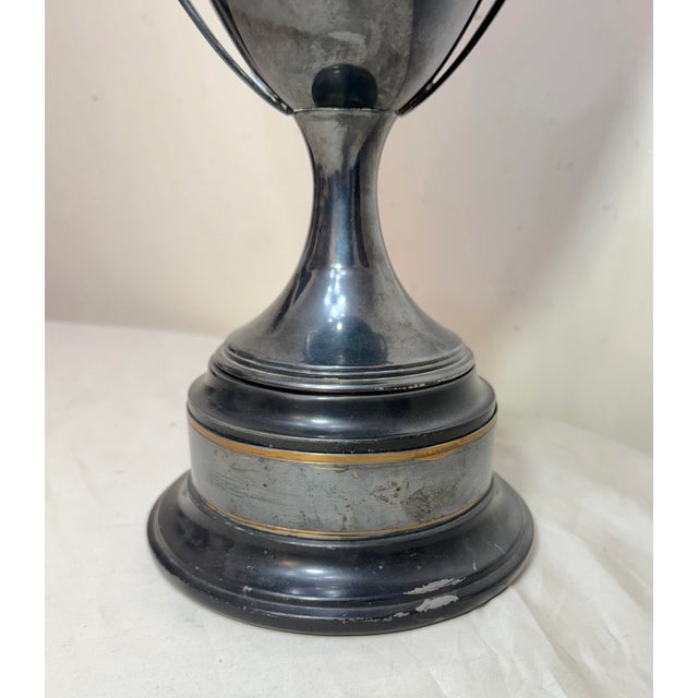 Large Antique 1926 Silverplate Oberlin High School Baseball Reach Trophy Award For Sale - Image 13 of 14