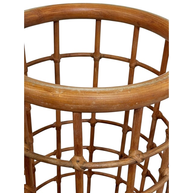 Vintage French BoHo Bamboo and Rattan Umbrella Stand For Sale - Image 12 of 16