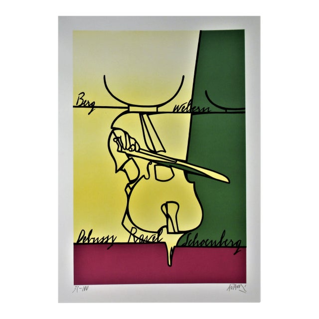 Valerio Adami, Moments Musicaux de Six a Huit, 1975 For Sale