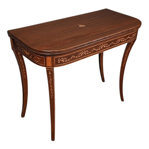 Mahogany Game Console Table, 1920s For Sale