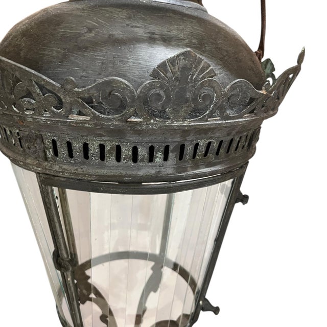 18th Century 18th Century Venetian Large Bronze Lantern W/ Neoclassical Bronzework For Sale - Image 5 of 6