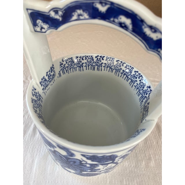 Chinoiserie Porcelain Waterpail Cachepot For Sale - Image 4 of 7