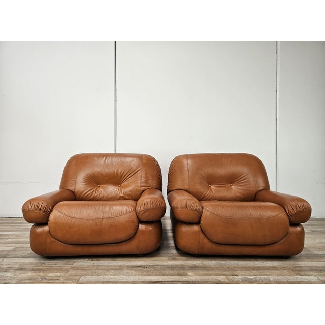 1970s Armchairs attributed to Sapporo by Mario Marenco for Mobil Girgi, 1970, Set of 2 For Sale - Image 5 of 18