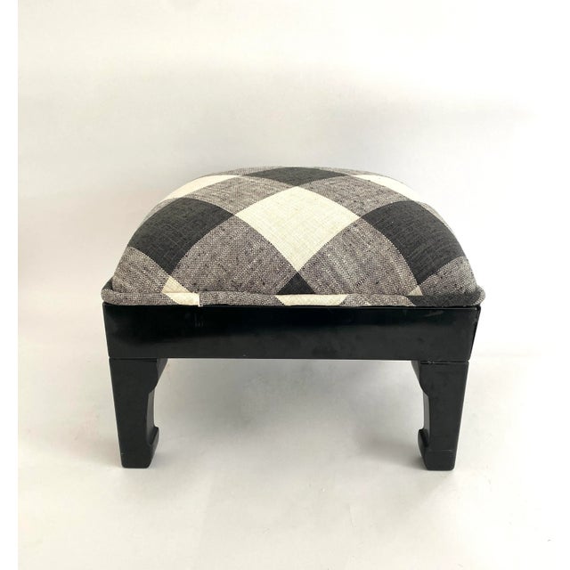 Late 20th Century Modern Black Lacquered Ottoman For Sale - Image 5 of 8